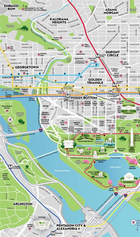 MAP of Washington DC Tourist